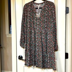 Matilda Jane V Neck Long Sleeved Floral Dress Size Medium NWT